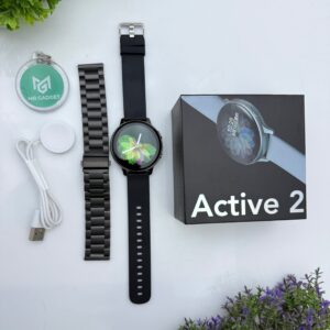 Active 2 Smartwatch (Bluetooth, 44mm) Black, Aluminium Dial, Silicon Strap, Steel Chain
